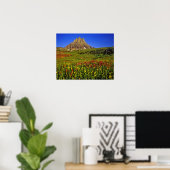 Alpiene wilde bloemen op Logan Pass in Glacier Poster (Thuiskantoor)