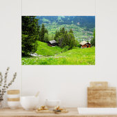 Alpiene zomer in Zwitserland Poster (Keuken)