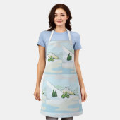 Alpijn winterlandschap met pijnbomen schort (Gedragen)