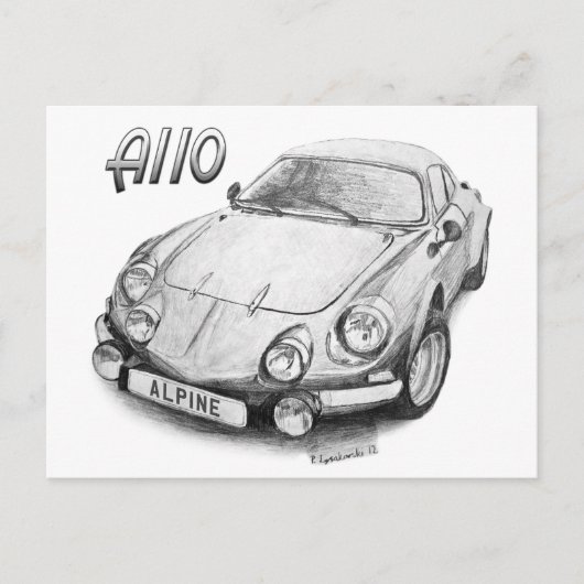 Alpine A110 Briefkaart (Voorkant)