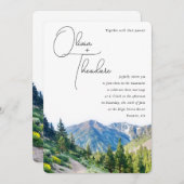 Alpine bergen bruiloft kaart (Voorkant / Achterkant)
