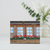 Alpine Chalet Window Briefkaart (Staand voorkant)