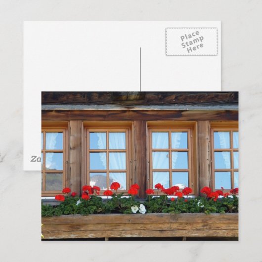 Alpine Chalet Window Briefkaart (Voorkant / Achterkant)