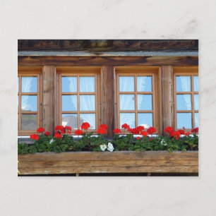 Alpine Chalet Window Briefkaart