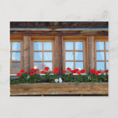 Alpine Chalet Window Briefkaart (Voorkant)