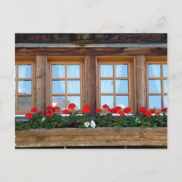Alpine Chalet Window Briefkaart