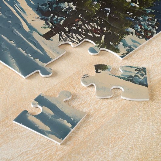 Alpine Charm:  Zwitsers Dorp Briefkaart Legpuzzel (Zijkant)