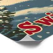 Alpine Charm: Zwitsers Dorp Briefkaart Poster (Hoek)