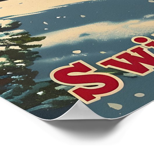 Alpine Charm:  Zwitsers Dorp Briefkaart Poster (Hoek)