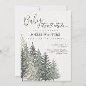 Alpine Chic Winter Trees Bruidsfeest Kaart (Voorkant)