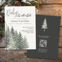Alpine Chic Winter Trees Bruidsfeest