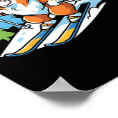 Alpine Corgi On Skis Cool Sungles Winter Scene  Poster (Hoek)