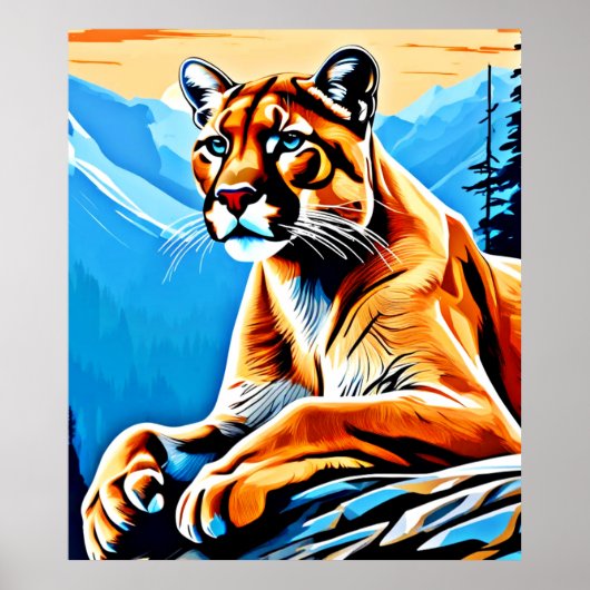 Alpine Cougar View Design Poster (Voorkant)