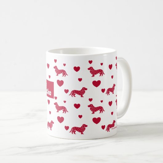 Alpine Dachsbracke Mok met rode harten (Voorkant rechts)