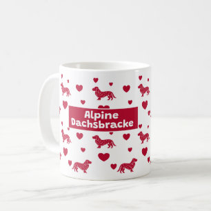 Alpine Dachsbracke Mok met rode harten