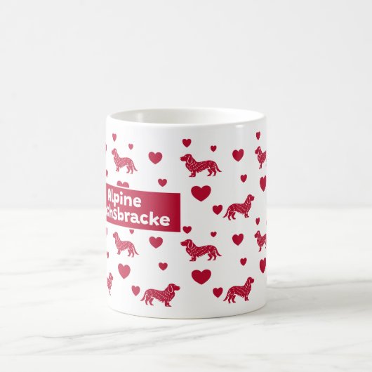 Alpine Dachsbracke Mok met rode harten (Center)