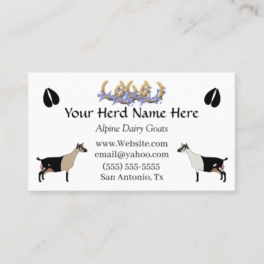 Alpine Dairy Goat Visitekaartje (Voorkant)