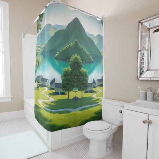 "Alpine Escape: Verfris je zintuigen elke douche" Douchegordijn (In situ)