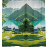 "Alpine Escape: Verfris je zintuigen elke douche" Douchegordijn (Voorkant)