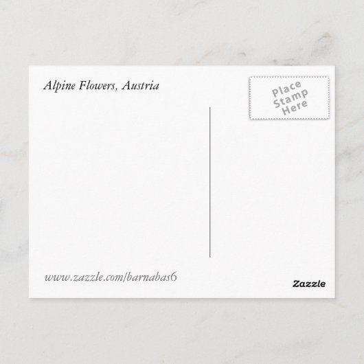 Alpine Flowers Briefkaart (Achterkant)