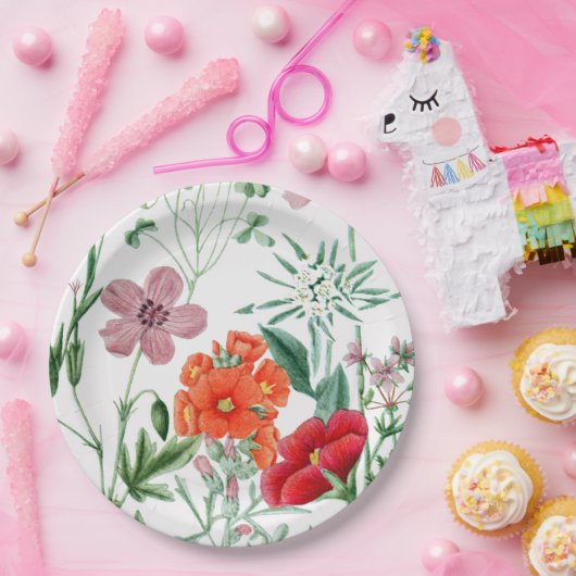 Alpine Flowers Garden Party Paper Borden Papieren Bordje (Feest)