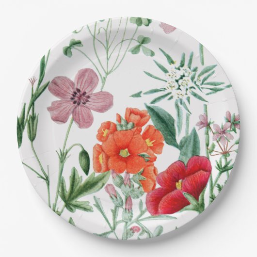 Alpine Flowers Garden Party Paper Borden Papieren Bordje (Voorkant)