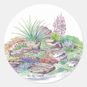 Alpine Garden Landscaping Ronde Sticker