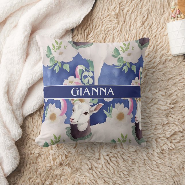 Alpine Geit Waterverf Kleurrijke Patroon Kussen (Deken)