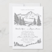 Alpine Hills Relief Print bruiloft uitnodiging (Voorkant)