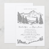 Alpine Hills Relief Print bruiloft uitnodiging (Voorkant / Achterkant)