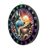 Alpine Husky Sunset Wall Feature Dartbord (Voorkant Rechts)