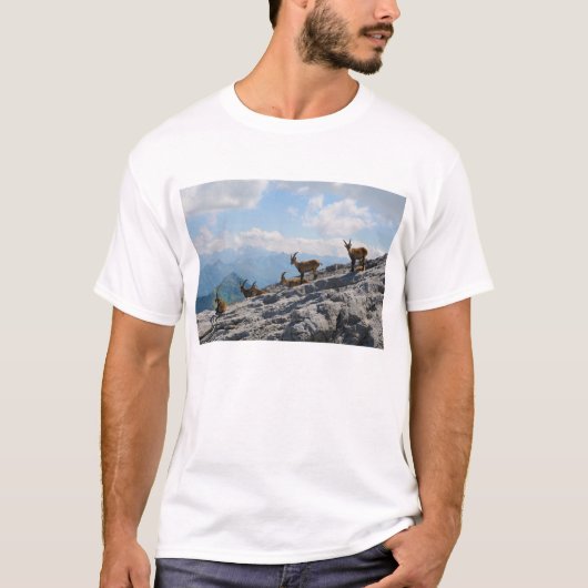 Alpine Ibex Wild Mountain Goats T-shirt (Voorkant)