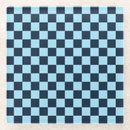 Alpine ice checkerboard pattern glazen onderzetter