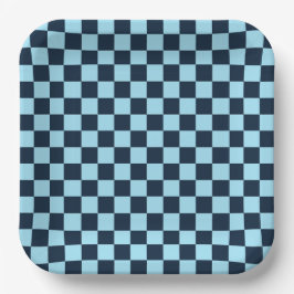 Alpine ice checkerboard pattern papieren bordje