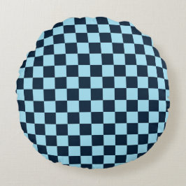 Alpine ice checkerboard pattern rond kussen