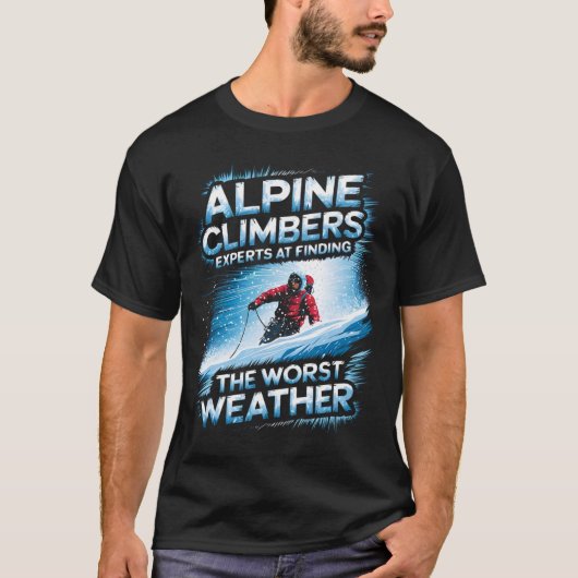 Alpine klimmers experts in het vinden van het slec t-shirt (Voorkant)