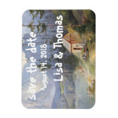 Alpine Lake Cabin Boat Save Date Magnet Magneet (Verticaal)