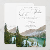 Alpine Lake Mountain bruiloft Kaart (Voorkant / Achterkant)