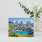 Alpine lake Oeschinensee in Switzerland Briefkaart (Staand voorkant)