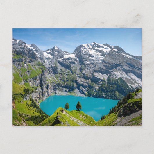 Alpine lake Oeschinensee in Switzerland Briefkaart (Voorkant)