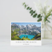 Alpine lake Oeschinensee in Switzerland Briefkaart (Staand voorkant)