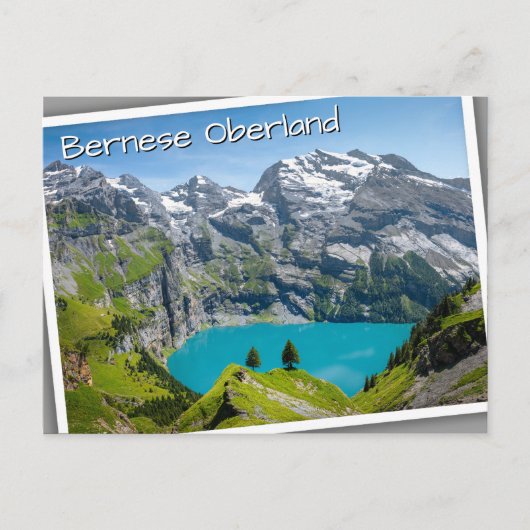 Alpine lake Oeschinensee in Switzerland Briefkaart (Voorkant)