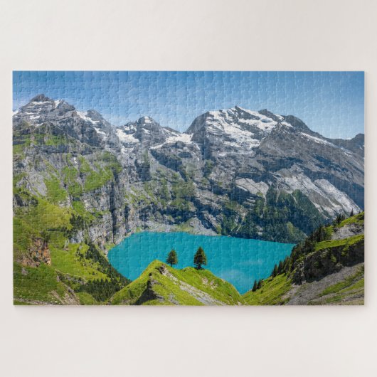 Alpine lake Oeschinensee in Switzerland Legpuzzel (Horizontaal)