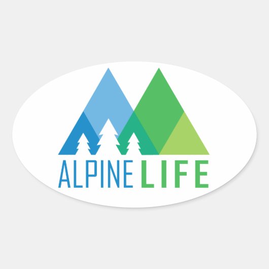 Alpine Life Ovale Sticker (Voorkant)
