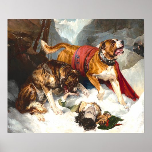 Alpine Mastiffs - Sir Edwin Landseer Fine Art Poster (Voorkant)