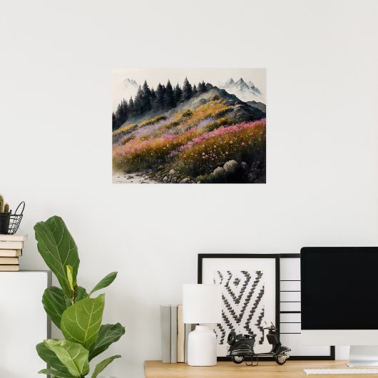 Alpine Meadow kunstwerk Poster (Thuiskantoor)