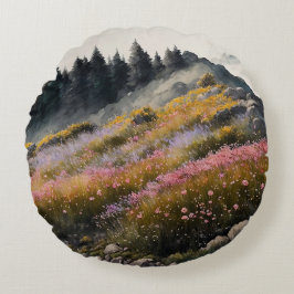 Alpine Meadow kunstwerk Rond Kussen