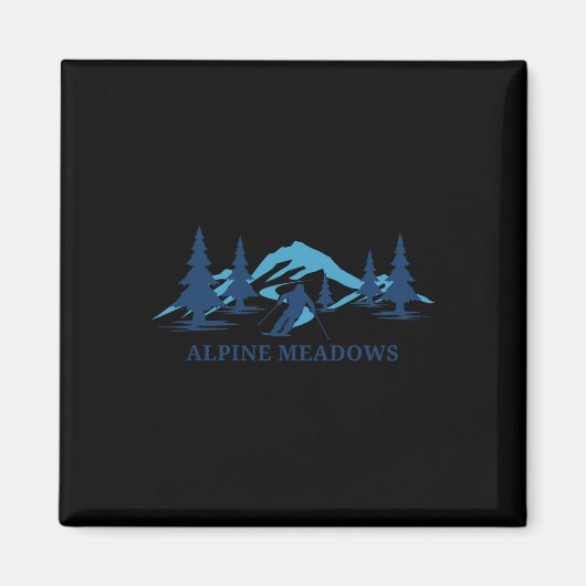 Alpine Meadows California Ski Resort Skiër Magneet (Voorkant)