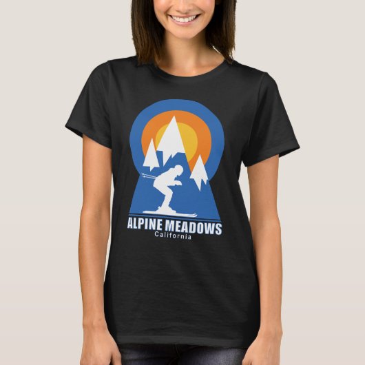 Alpine Meadows Ski Sunset T-shirt (Voorkant)