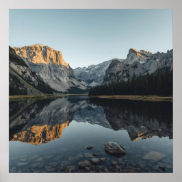 Alpine Mirror Scene – Poster van het rustige lands